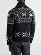 Thom Browne - Shawl-Collar Jacquard-Knitted Cashmere Cardigan - Black