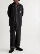 Mastermind World - Logo-Embroidered Brushed-Cotton Pyjama Set - Black