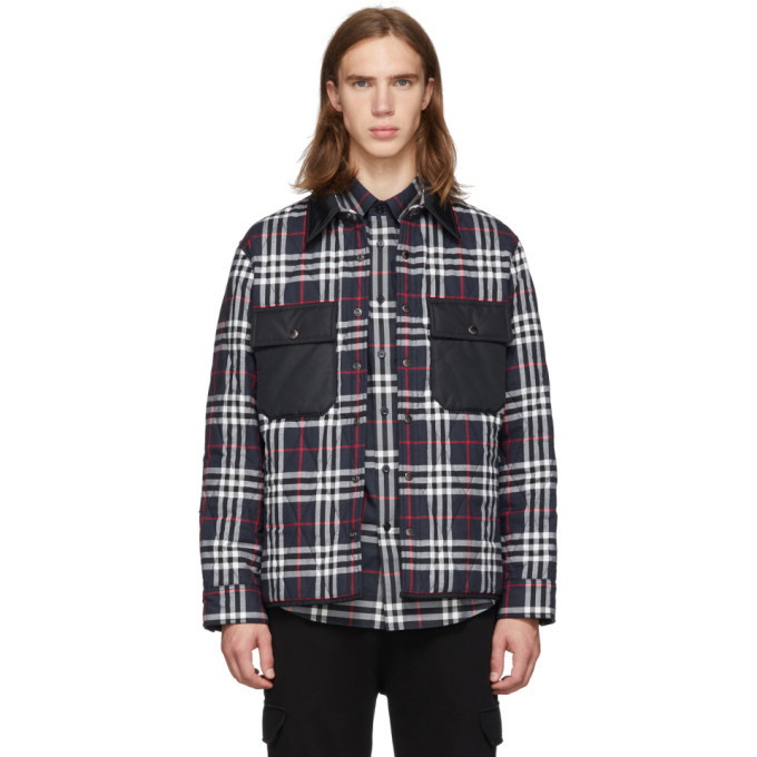 Photo: Burberry Navy Quilted Check Jacket