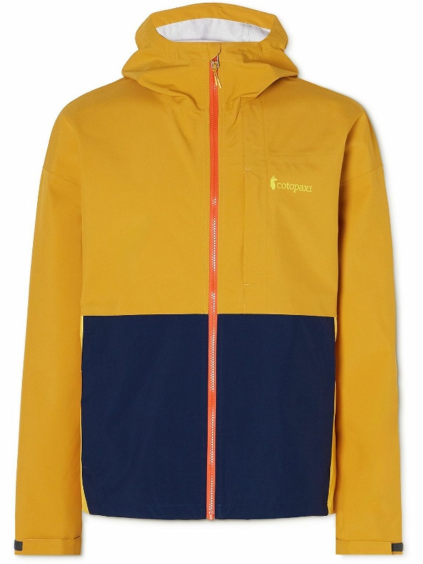 Photo: Cotopaxi - Cielo Colour-Block Recycled-Shell Hooded Jacket - Yellow