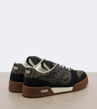 Fendi Fendi Match jacquard suede-trimmed sneakers
