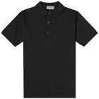 John Smedley Men's Adrian Cotton Knitted Polo Shirt in Black