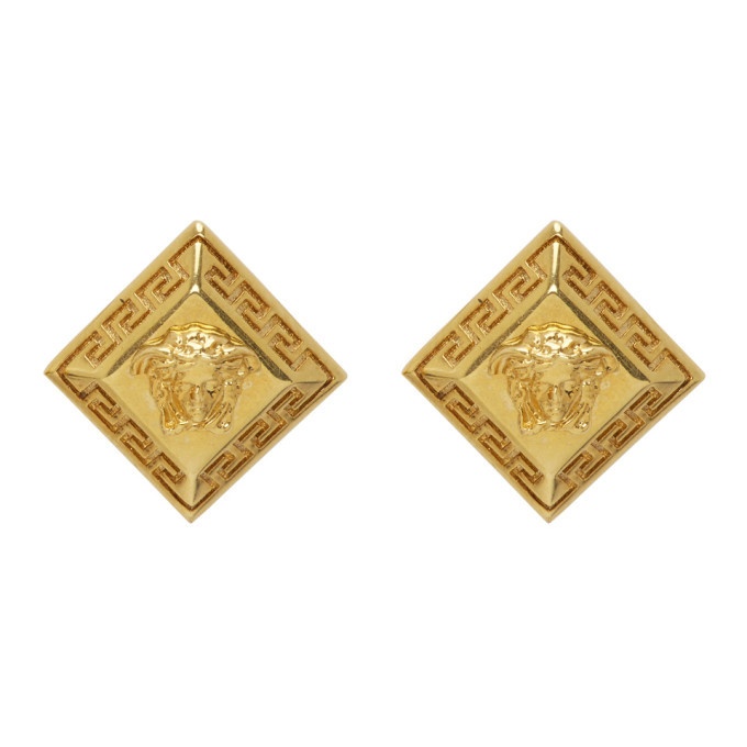 Photo: Versace Gold Rhombus Stud Earrings
