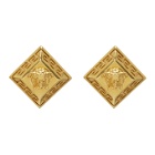 Versace Gold Rhombus Stud Earrings