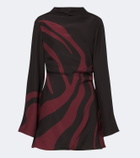 SIR Printed silk satin minidress