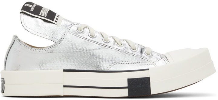 Photo: Rick Owens DRKSHDW Silver Converse Edition Turbodrk Chuck 70 Low Sneakers