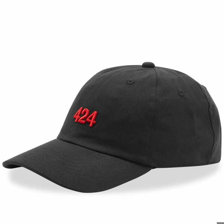 Photo: 424 Men's Alias Red Logo Cap in Black