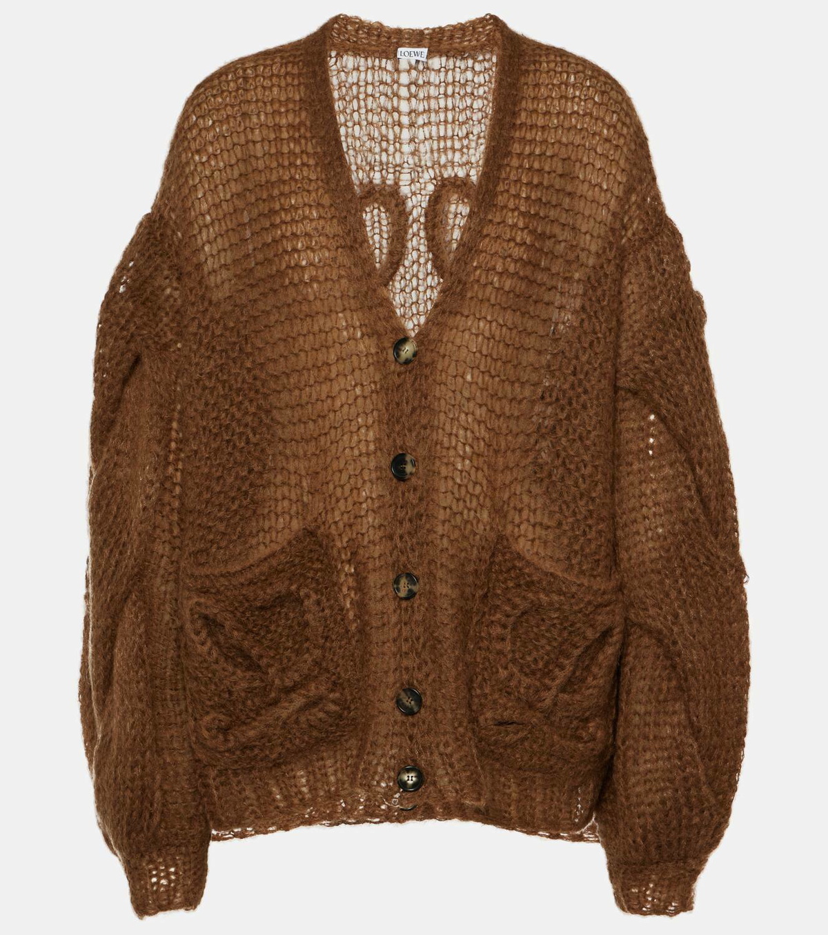 LOEWE ブラウン カーディガン Loewe Anagram mohair and wool-blend cardigan Loewe