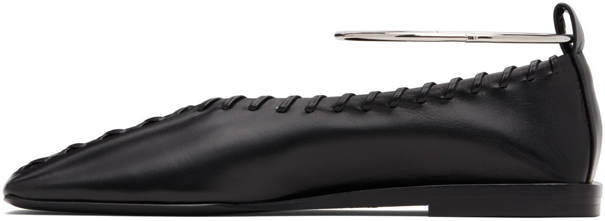 Jil Sander Black Ring Ballerina Flats