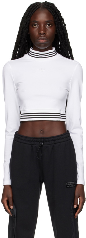 Photo: adidas Originals White Cropped Turtleneck