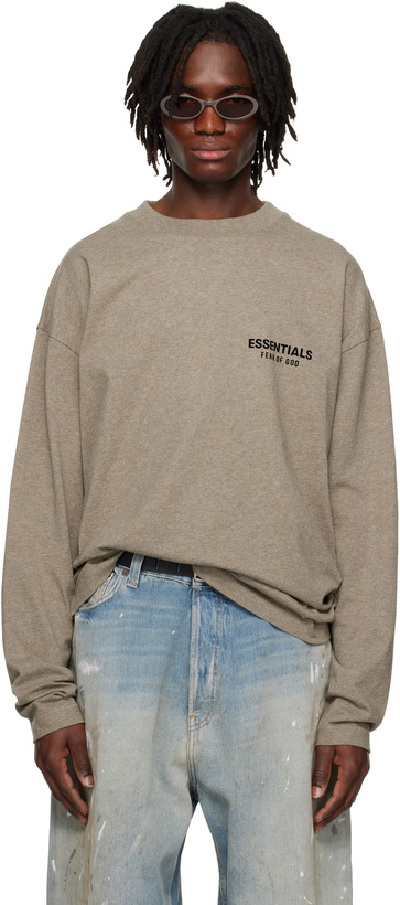 Photo: Fear of God ESSENTIALS Gray Classic Long Sleeve T-shirt
