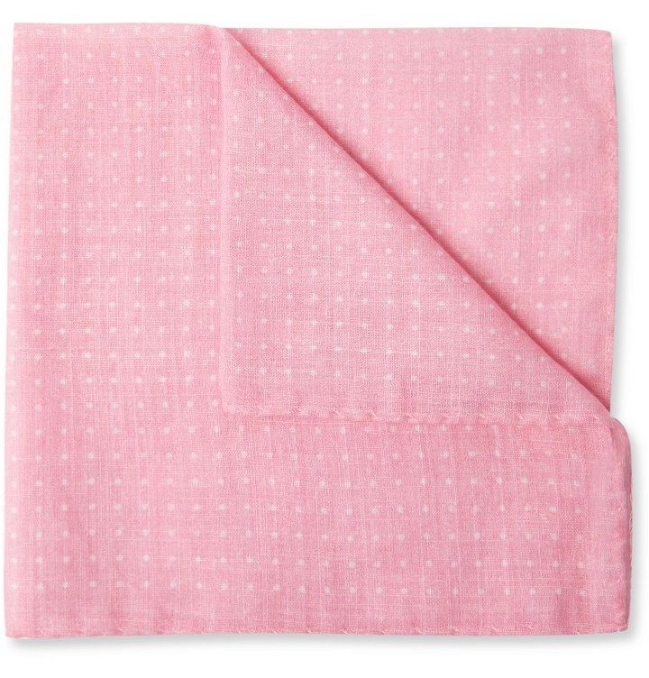 Photo: Anderson & Sheppard - Polka-Dot Cotton Pocket Square - Pink