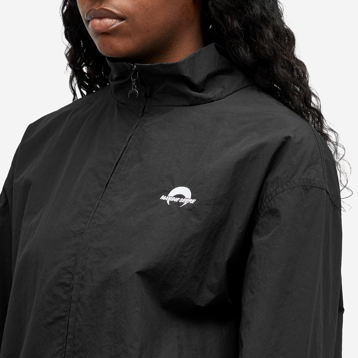 Marine Serre Women's Sport Nylon Track Jacket in Black