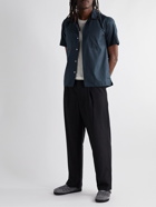 Save Khaki United - Garment-Dyed Convertible-Collar Cotton Oxford Shirt - Blue