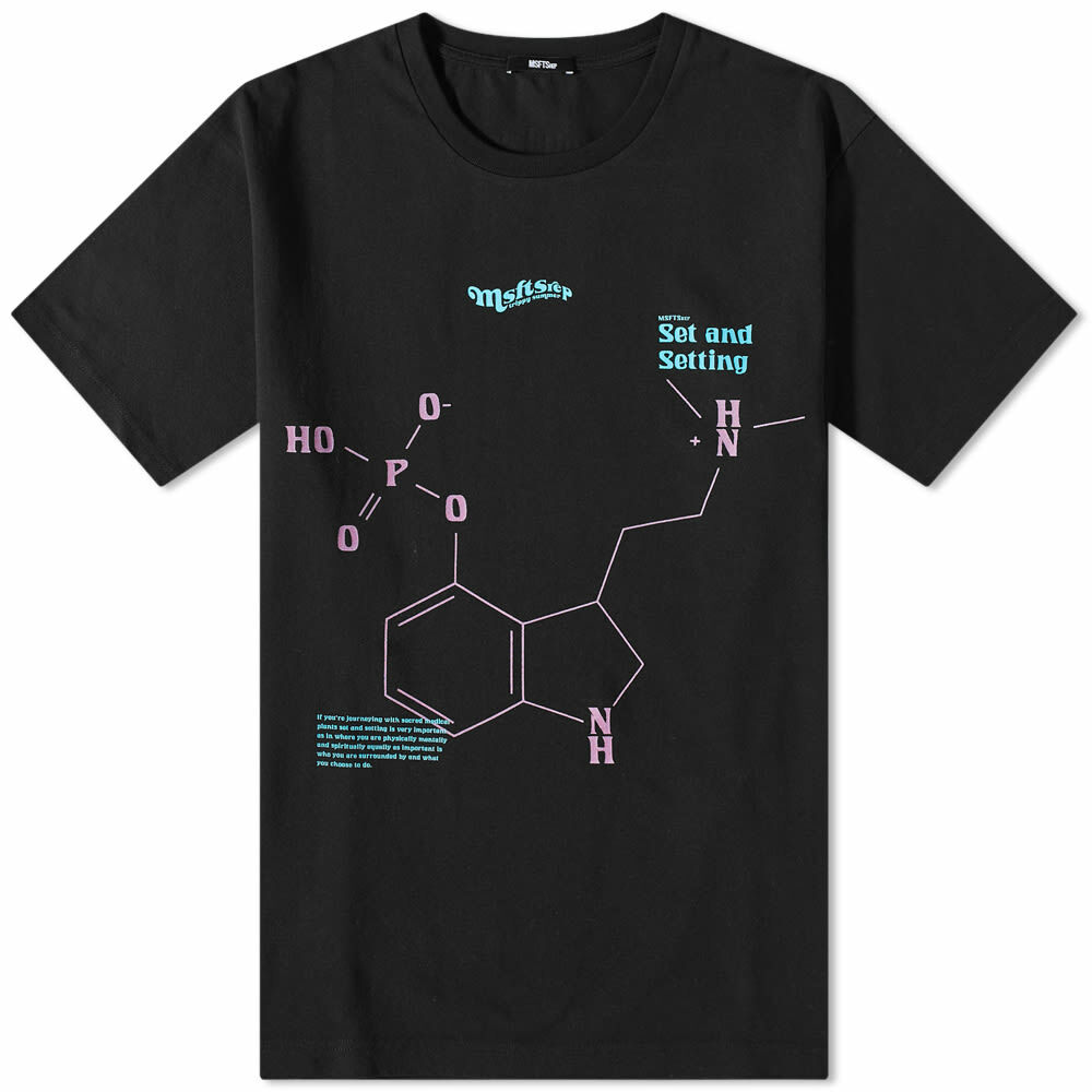 Men long sleeve cotton T-shirt with LSD Molecule print grey