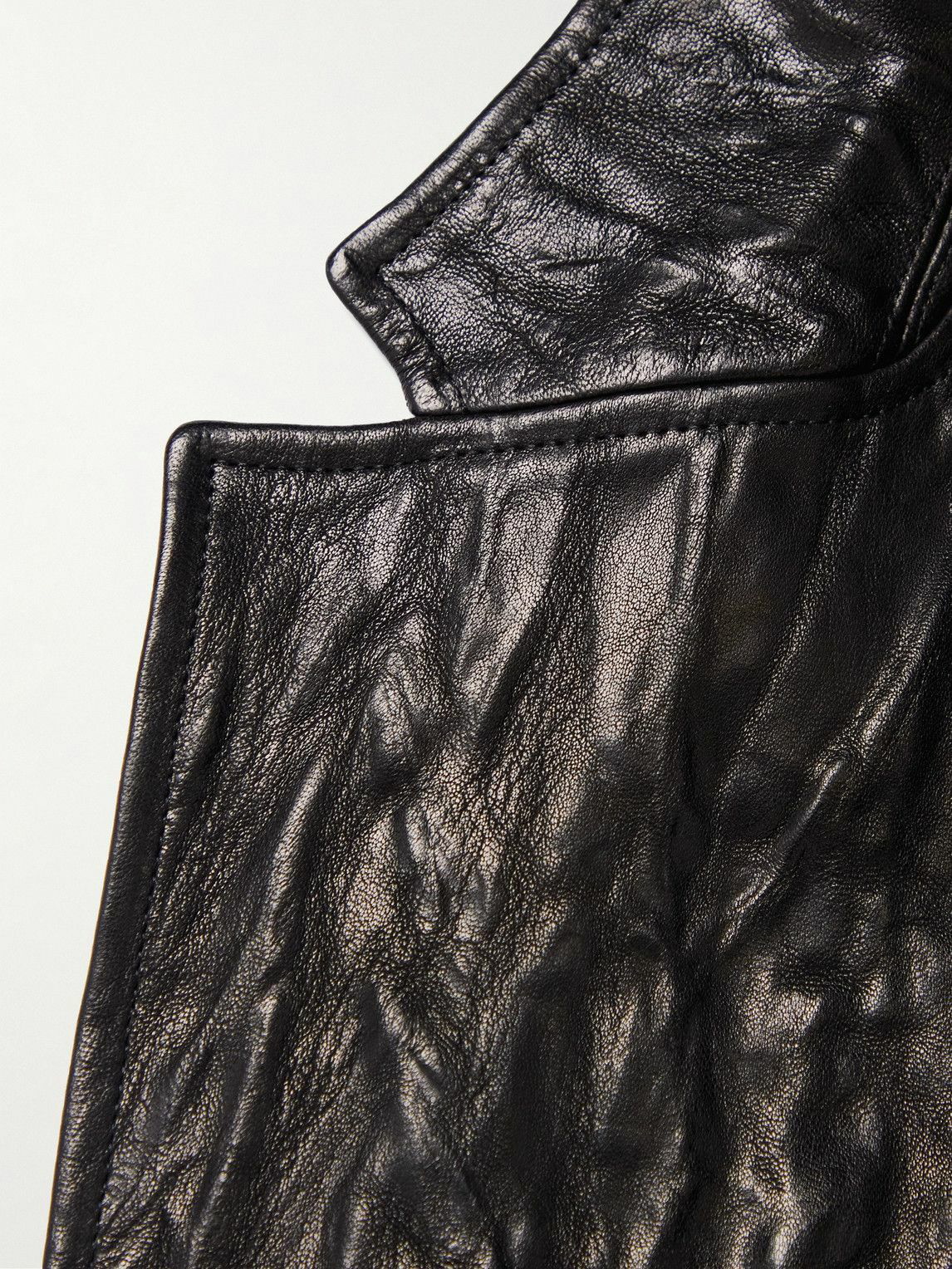 Acne Studios - Crinkled-Leather Blazer - Black Acne Studios