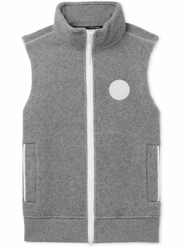 Photo: Canada Goose - Mersey Logo-Appliquéd Recycled Wool-Blend Fleece Gilet - Gray