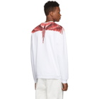 Marcelo Burlon County of Milan White and Red Ghost Wings Sweatshirt