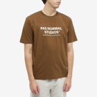 Pas Normal Studios Men's Off-Race Logo T-Shirt in Army Brown