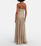 Elie Saab Snake-print silk chiffon maxi skirt