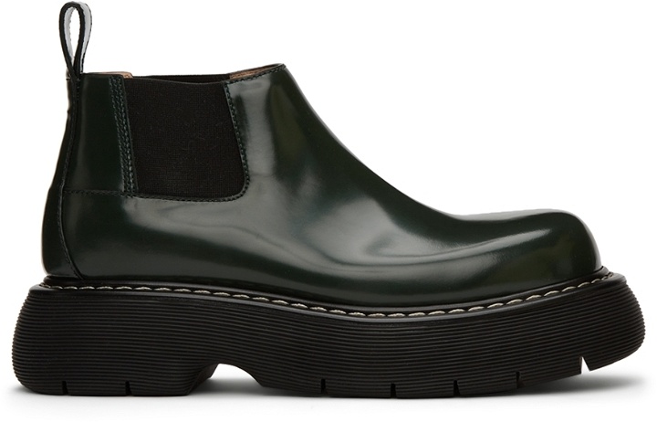 Photo: Bottega Veneta Green Swell Chelsea Boots
