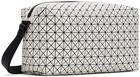 BAO BAO ISSEY MIYAKE White Saddle Metallic Bag