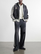 424 - Wide-Leg Striped Distressed Cotton-Jersey Sweatpants - Black