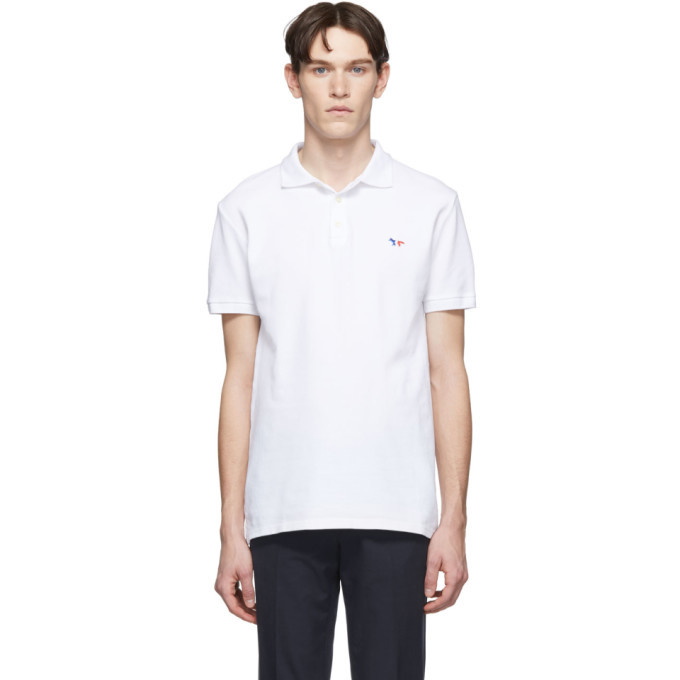 Photo: Maison Kitsune White Tricolor Fox Patch Polo