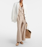 Brunello Cucinelli Striped cotton-blend vest