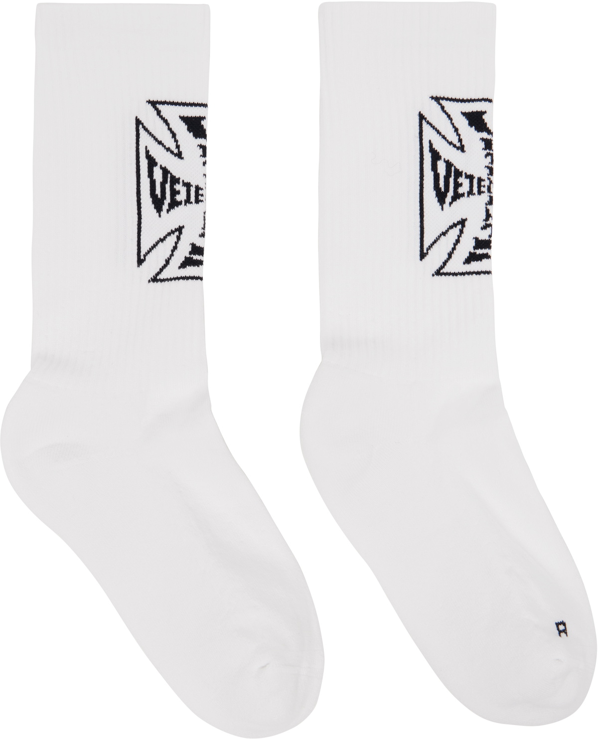 VETEMENTS White Biker Cross Logo Socks