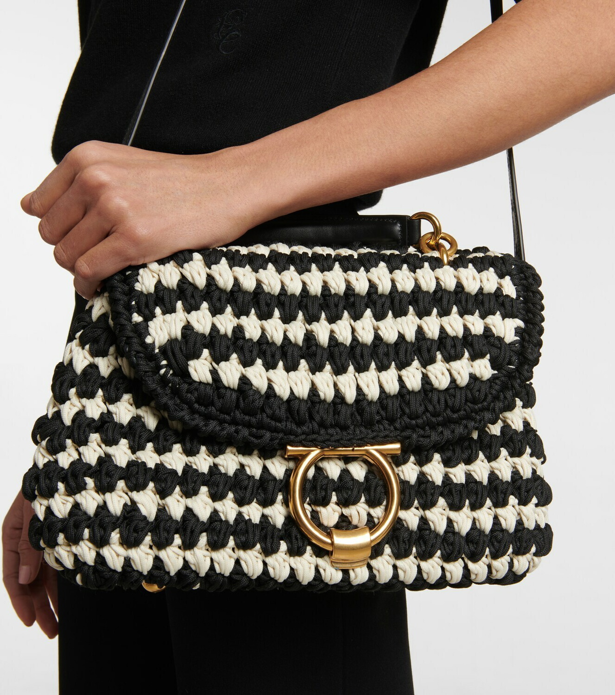 Ferragamo Gancini braided cord tote