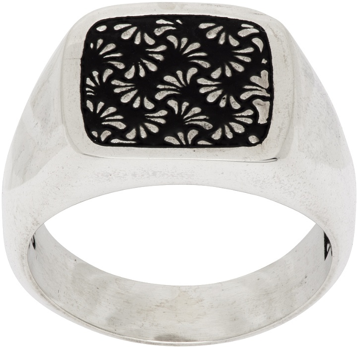 Photo: MAPLE Silver & Black Floral Signet Ring