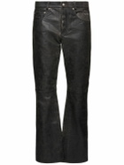 ENFANTS RICHES DÉPRIMÉS Distressed Flared Raw Hem Leather Pants