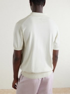 Canali - Cotton and Silk-Blend Polo Shirt - Neutrals