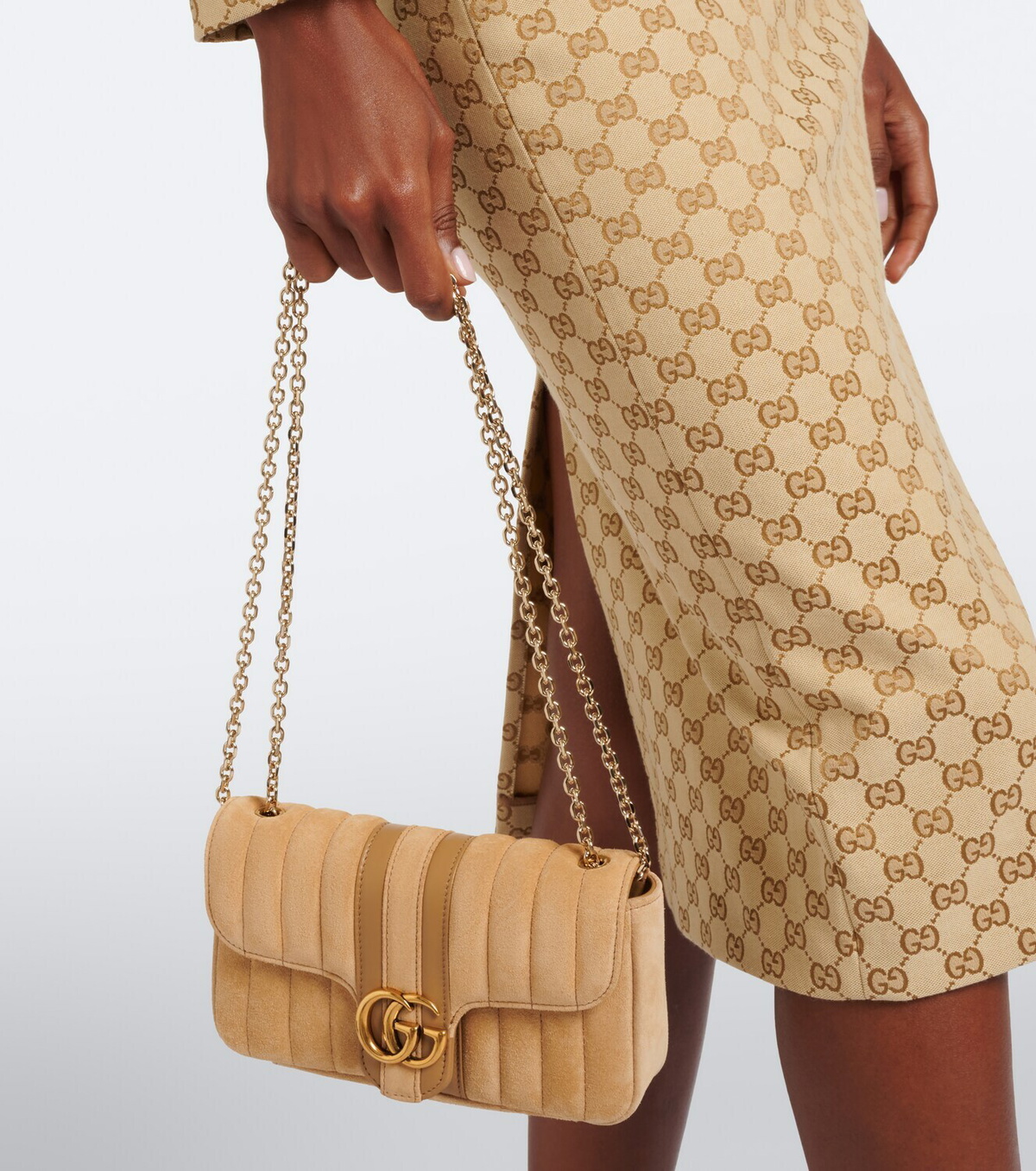 Gucci GG Marmont Mini suede shoulder bag