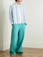 Acne Studios - Fega Wide-Leg Logo-Appliquéd Cotton-Jersey Sweatpants - Blue
