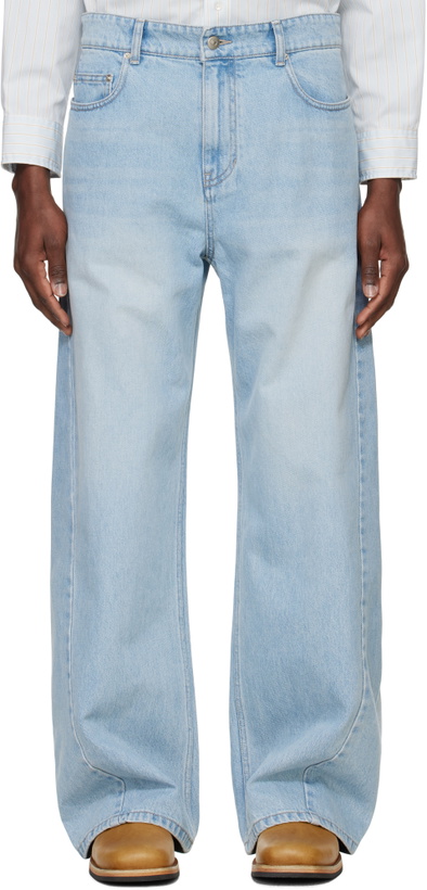 Photo: System Blue Twisted Side Seam Denim Jeans