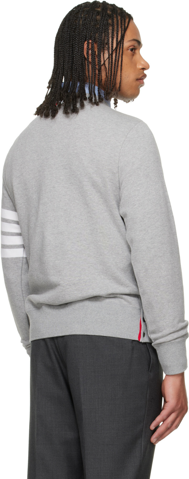 Thom Browne Gray Classic Loopback 4-Bar Sweatshirt