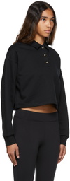 Alo Black Polo Henley Sweatshirt