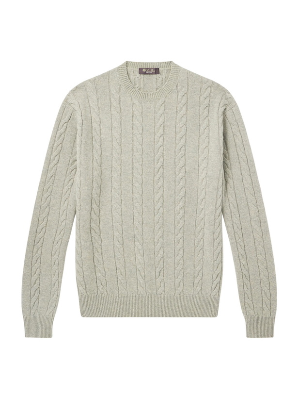 Photo: Loro Piana - Cedar Cable-Knit Cashmere Sweater - Green