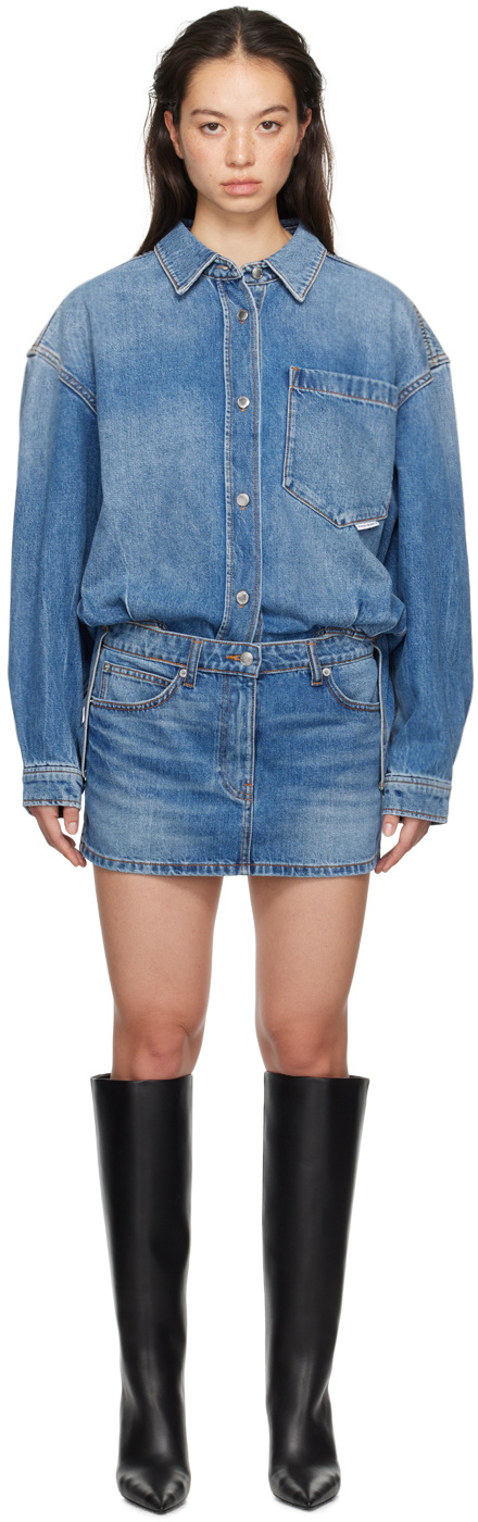 white christmas dresses Z Supply Napa Denim Mini Dress Shoreline / S main image 1