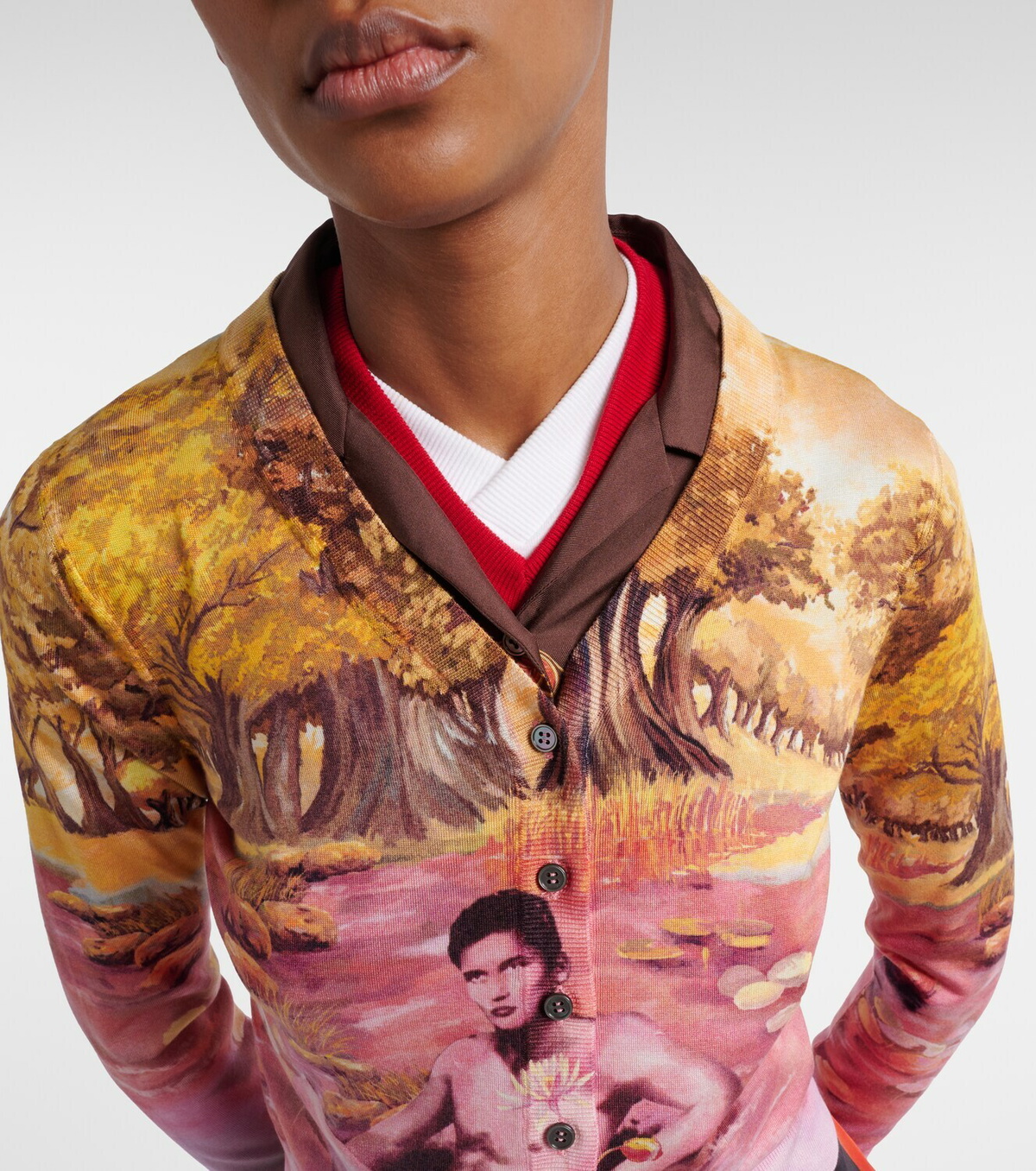 Versace Printed silk cardigan