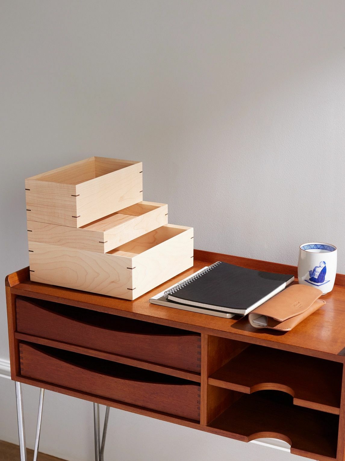 Photo: Japan Best - Set of Three Stackable Wood Desk Trays