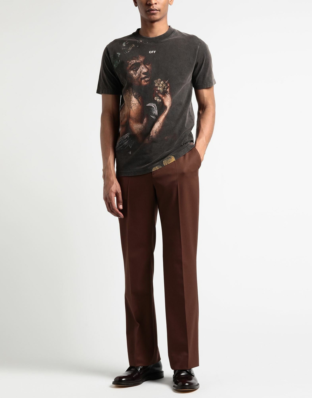 Off-white Mens T-shirt Dark in Brown