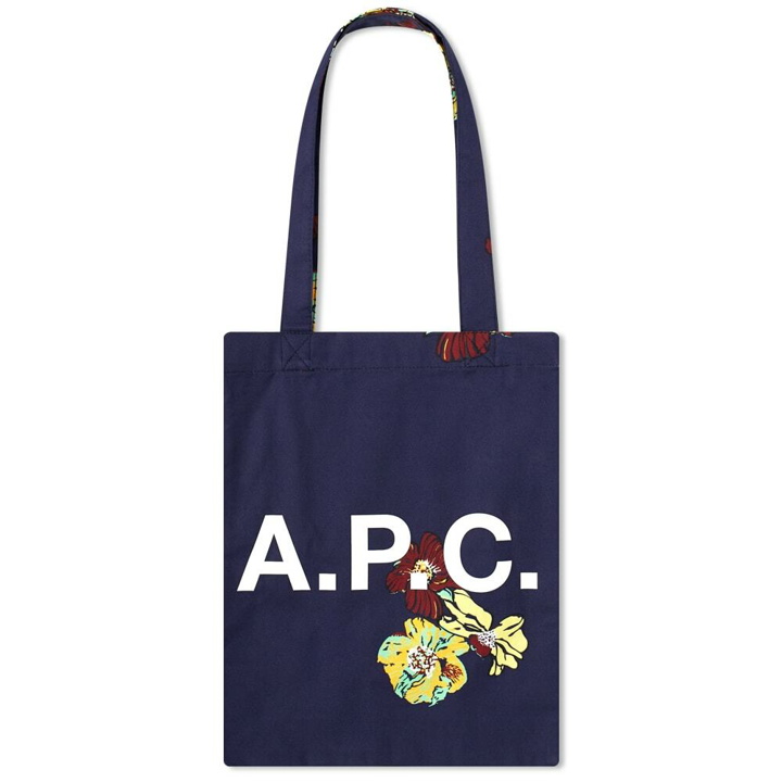 Photo: A.P.C. Lou Floral Tote Bag in Dark Navy