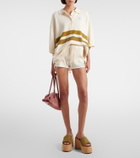 The Attico Striped oversized cotton polo shirt