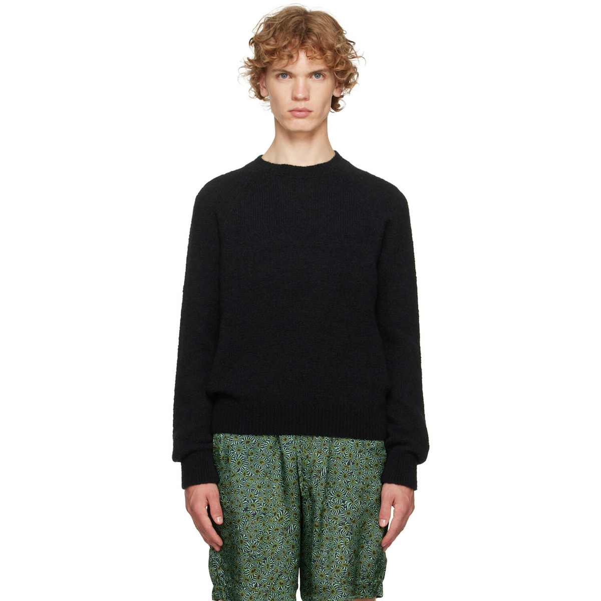 Dries Van Noten Black Alpaca Sweater