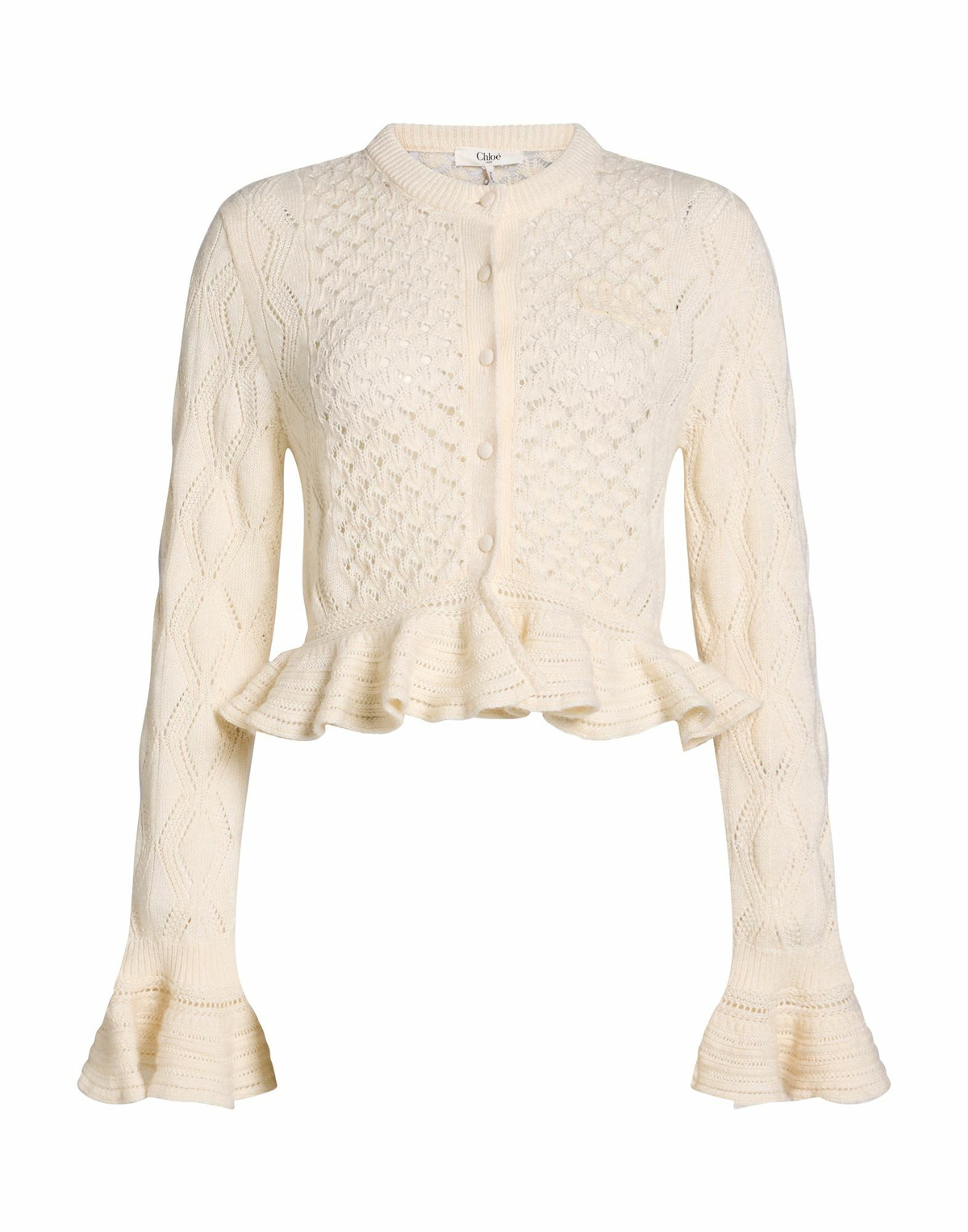 Chloé Womens Cardigan Ivory