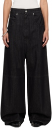 LU'U DAN Black Paneled Jeans