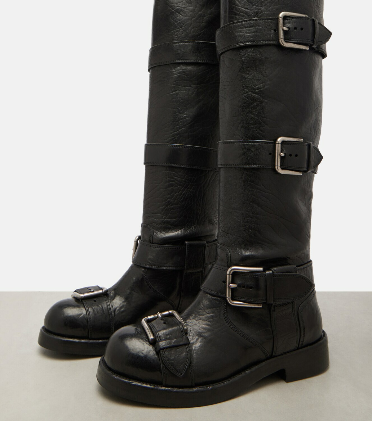 Dolce&Gabbana Over-the-knee leather biker boots